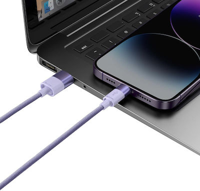 Baseus Starspeed Braided USB to Lightning / Type-C / micro USB Cable 3.5A Μωβ 1.2m