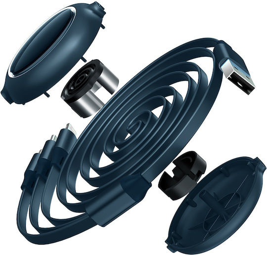 Baseus Starspeed Braided USB to Lightning / Type-C / micro USB Cable 3.5A Μαύρο 1.2m