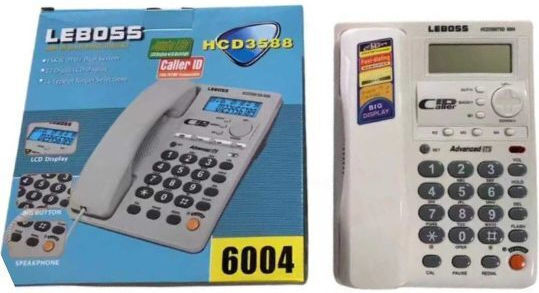 Leboss 6004 Ενσύρματο Τηλέφωνο Γραφείου Λευκό 060044_w