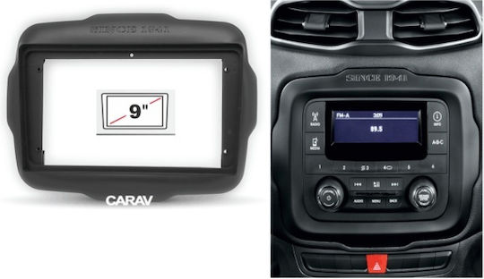 CARAV Industries Inc. DIN Fascia Panels 2 Din Compatible with Screen 9" for Jeep Renegade 2014+