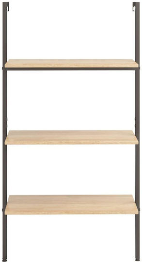 Offene Bücherregal Beige / Schwarz 64x35x120,5cm