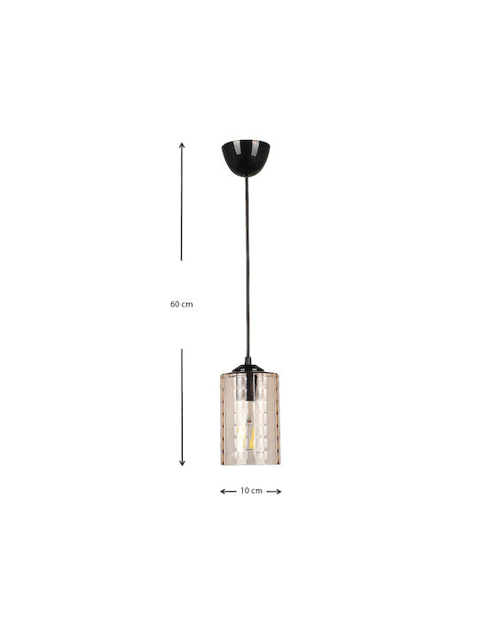 Megapap Alberto Pendant Light Black with Socket E27 10x10x60cm