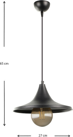 Megapap Silia Lustră Negru cu pantaloni evazati cu Dulie E27 27x27x65cm.