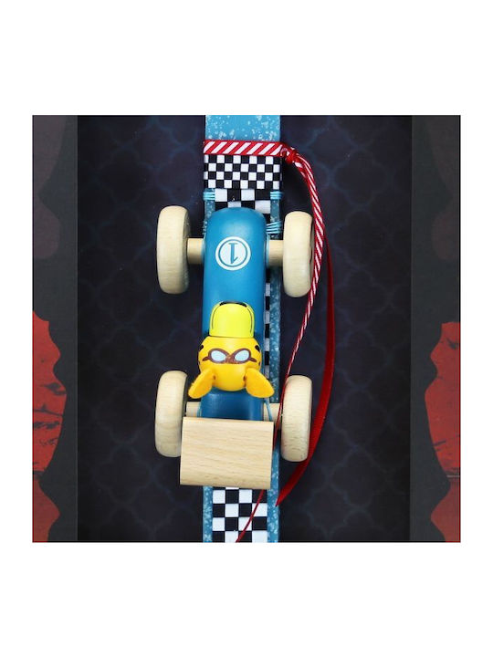 Easter Candle Disney Cars Flat Scented Handmade with Box 35cm Blue