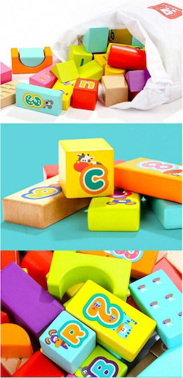 Top Bright Educational Building Blocks Alphabet and Numbers Wooden for 1+ Years 80 Pieces