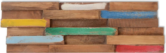 vidaXL 3D Wall Panels Made of Solid Teak Wood Multicolour 57x18x2cm 10 Pieces