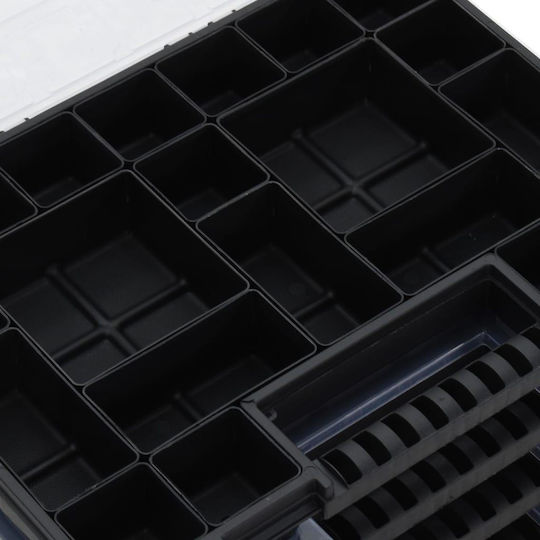 vidaXL Organizatoare pentru Compartimentul de Unelte 26 Locuri cu Compartimente Reglabile Transparente 40x30x5cm. 5buc
