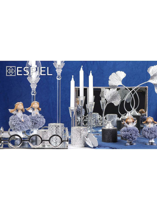 Espiel Set of Candle Holders Crystal Transparent 72cm 2pcs