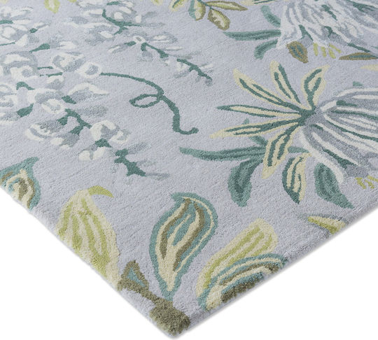 Laura Ashley Parterre Lucrat manual Covor Rectangular Bumbac Pale Sage