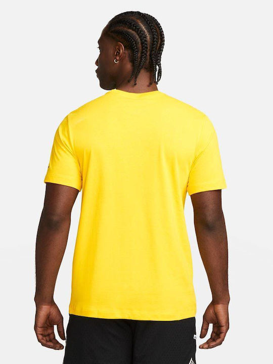 Nike Αθλητικό Ανδρικό T-shirt Κίτρινο με Στάμπα