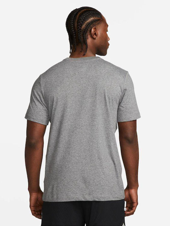 Nike Αθλητικό Ανδρικό T-shirt Γκρι με Στάμπα