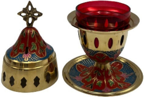 Vappas Tabletop Oil Lamp Metallic Colorful 10x10x17.5εκ. 150-C
