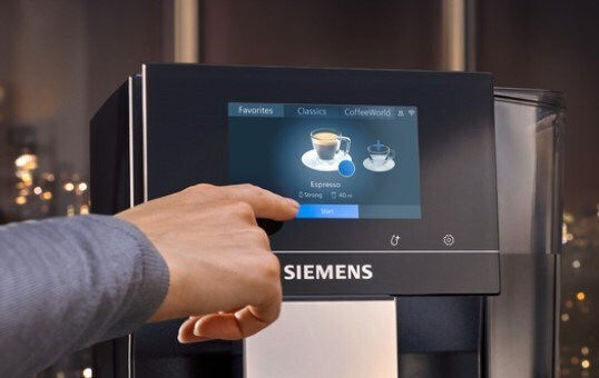 Siemens Αυτόματη Μηχανή Espresso 1500W Πίεσης 19bar με Μύλο Άλεσης Μαύρη TP707R06