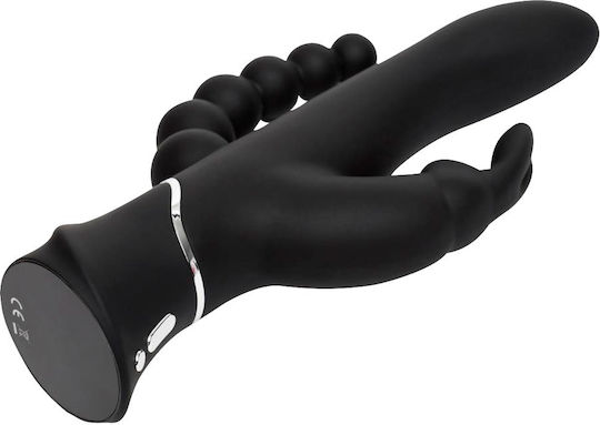 Happy Rabbit Triple Vibrator Doppelter Vibrator 25.4cm Black