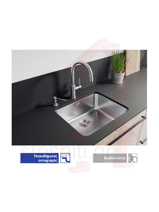 Blanco Solis 450-U Ένθετος Νεροχύτης Inox Brushed Μ49xΠ44cm Ασημί