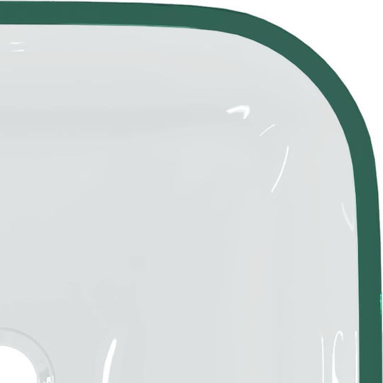 vidaXL Countertop Sink Glass 42x42x14cm Transparent