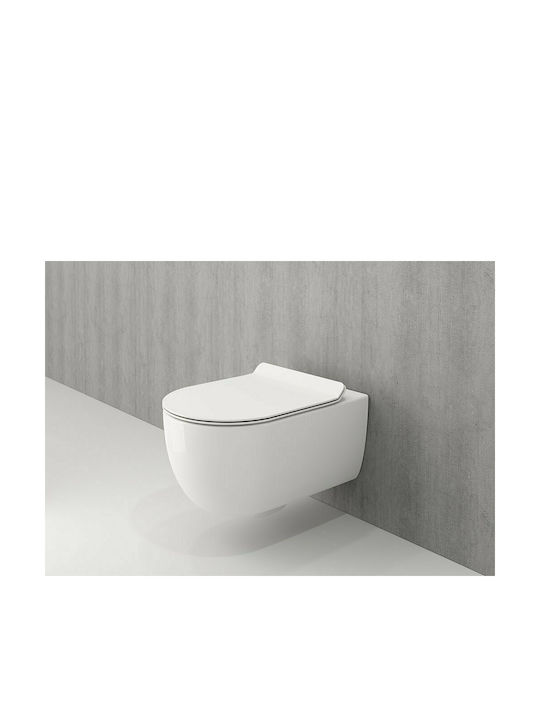 Bocchi V-Tondo Λεκάνη Κρεμαστή Rimless με Slim Κάλυμμα Duroplast Soft Close Λευκή