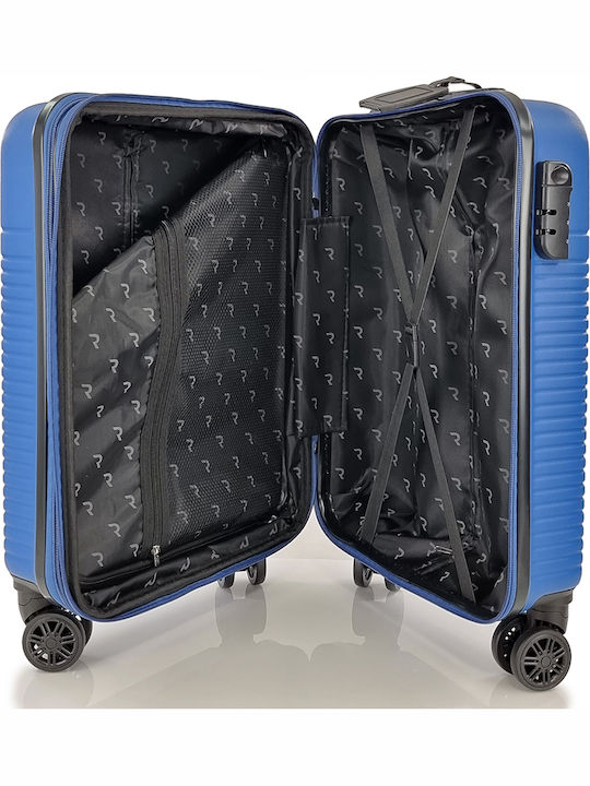 Rain C Cabin Hard Blue Suitcase with 4 Wheels Height 55cm