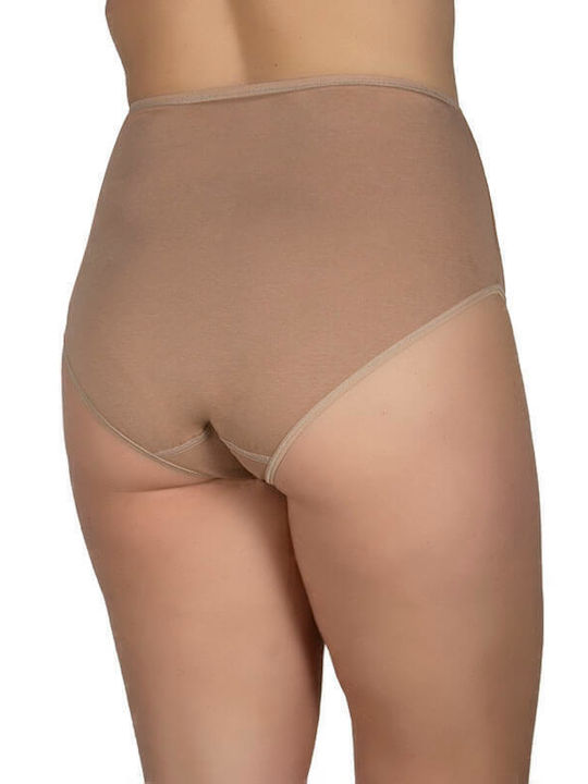 A.A UNDERWEAR Βαμβακερό Ψηλόμεσο Γυναικείο Slip Μπεζ