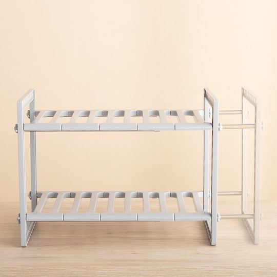 InnovaGoods Shibblek Montat pe perete Raft Baie Metal cu 2 Rafturi 66.5x38x38cm Argintie