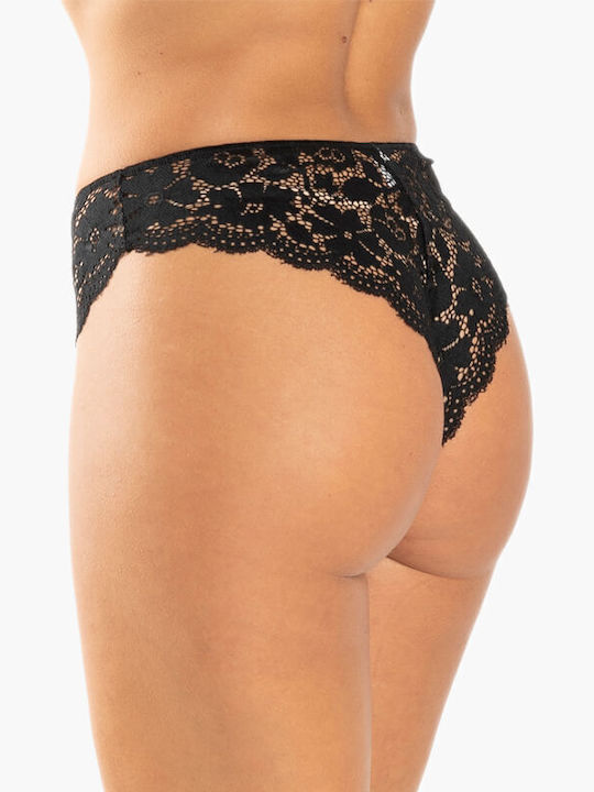 A.A UNDERWEAR Femei Brazilia 2Pack cu Dantelă Negre