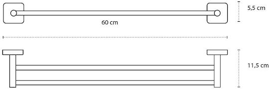Karag Quattro Ράγα Μπάνιου Διπλή Επιτοίχια με Βίδες 60x60cm Karag Quattro Ράγα Μπάνιου Διπλή Επιτοίχια με Βίδες 60x60cm