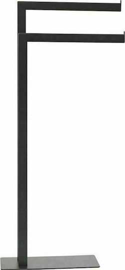 Eurocasa Double Floor Standing Bathroom Freestanding Towel Rack ​40x81cm Black