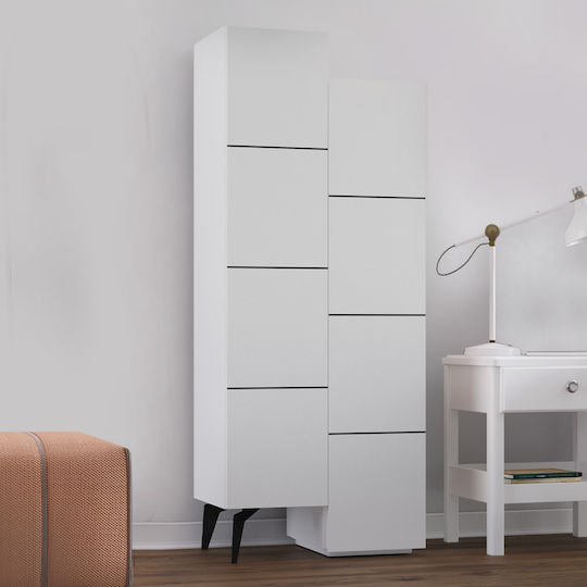 Megapap Ντουλάπι Μπάνιου 62.2x37.4x156cm Μελαμίνης Λευκό