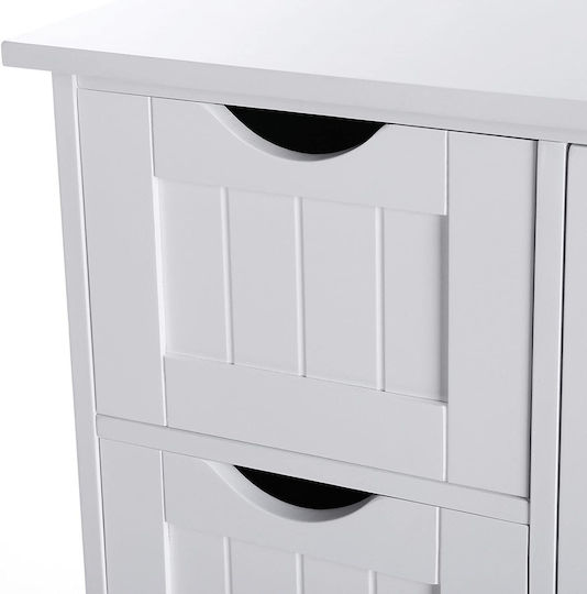 Songmics Dulap de baie cu 4 sertare Cabinet de baie L55xA30xÎ81cm Alb