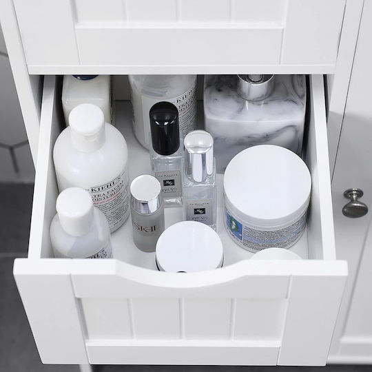 Songmics Dulap de baie cu 4 sertare Cabinet de baie L55xA30xÎ81cm Alb