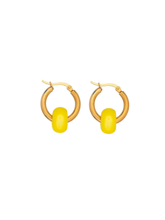 Excite-Fashion Earrings Hoops made of Steel Gold Plated