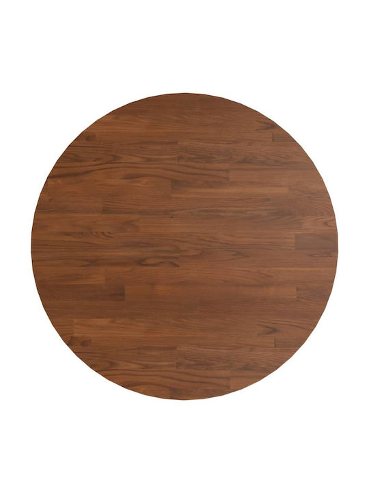 vidaXL Round Solid Wood Table Surface Σκούρο Καφέ 60x60cm