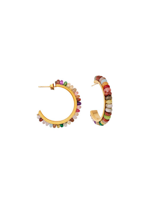 Excite-Fashion Earrings Hoops made of Steel Gold Plated