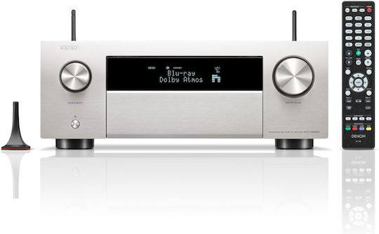 Denon AVC-X4800H Ραδιοενισχυτής Home Cinema 4K/8K 11.2 Καναλιών 125W/8Ω 165W/6Ω με HDR και Dolby Atmos Ασημί