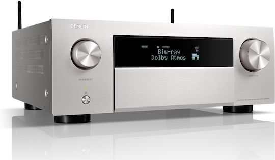 Denon AVC-X4800H Ραδιοενισχυτής Home Cinema 4K/8K 11.2 Καναλιών 125W/8Ω 165W/6Ω με HDR και Dolby Atmos Ασημί
