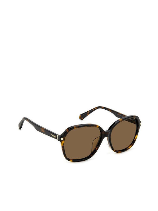 Polaroid Women's Sunglasses with Brown Tartaruga Acetate Frame and Brown Gradient Lenses PLD 4112/F/S/X 086/SP