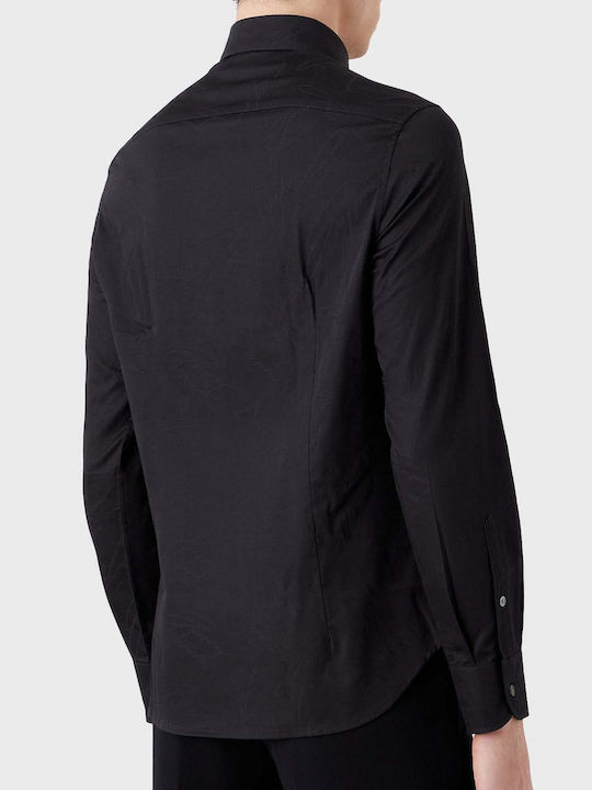 Emporio Armani Men's Shirt Long Sleeve Navy Blue