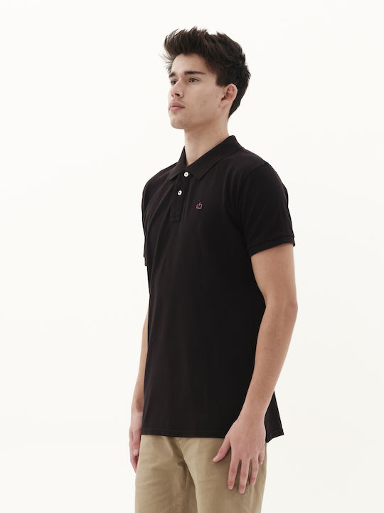 Men's Short Sleeve Polo T-shirt Black