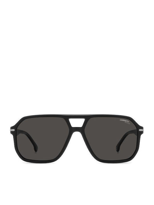 Carrera Men's Sunglasses with Black Horn-Rimmed Frame and Grey Polarized Lens 302/S 003/M9