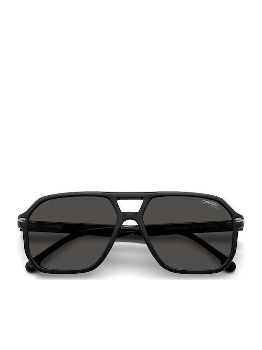 Carrera Men's Sunglasses with Black Horn-Rimmed Frame and Grey Polarized Lens 302/S 003/M9
