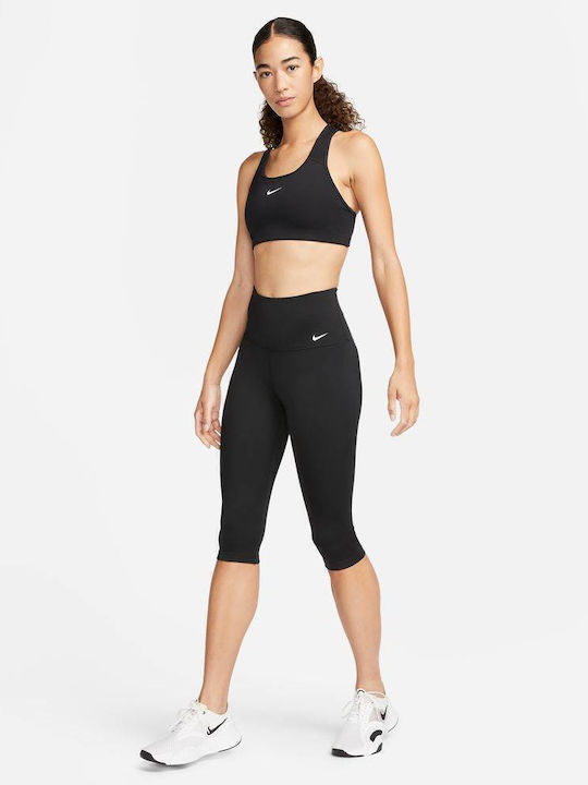 Dri-Fit One Training Γυναικείο Capri Κολάν Ψηλόμεσο Μαύρο