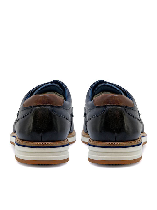 Men's Leather Casual Shoes Navy Blue