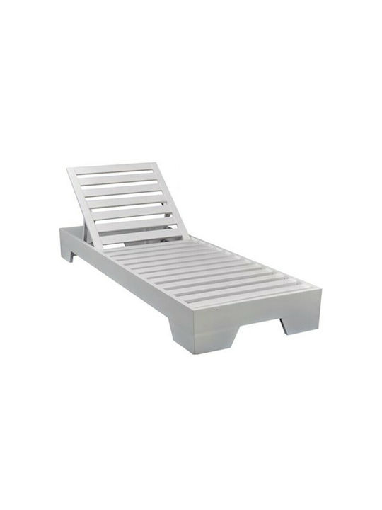 Deckchair Wooden Verano White 214x75x22cm.