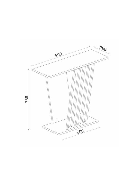 Gravity Wooden Console Table Black L90xW60xH76.8cm