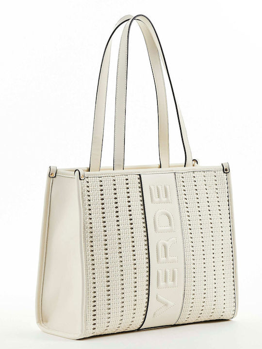 Verde Women's Bag Shopper Shoulder White