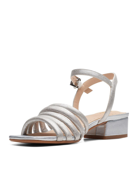 Seren25 Part Leather Sandals Silver