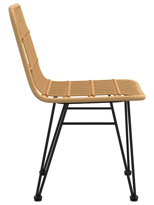 Outdoor Chair Rattan Brown 2pcs 48x62x84cm