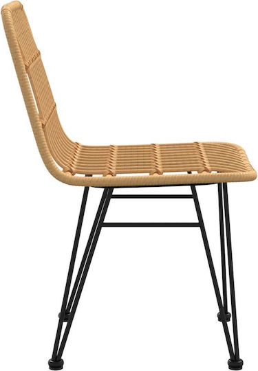 Outdoor-Stuhl Rattan Braun 2Stück 48x62x84εκ.