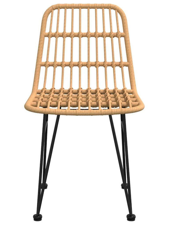 Outdoor Chair Rattan Brown 2pcs 48x62x84cm
