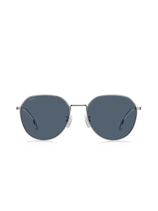 Boss Herren Sonnenbrille mit Silber Metall Gestell und Blau Linse BOSS 1471/F/SK 6LB/KU
